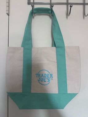 Small Aqua Trader Joe’s Canvas Bag